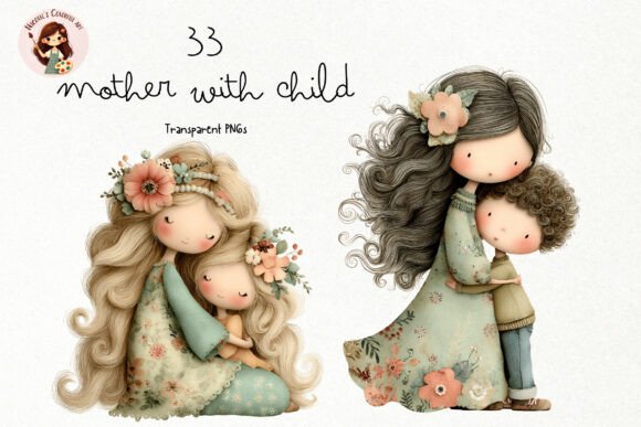 33 Mother and Child PNG Clipart for Meaningful Design