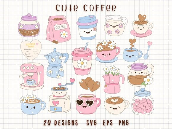 Adorable Coffee Clipart: Cute Coffee Cup SVG for Cozy Designs