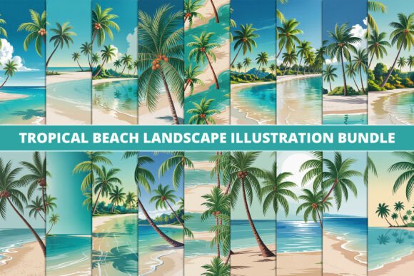 Bring the Shore to Your Screen: A Guide to the Tropical Beach Scene Clipart Set