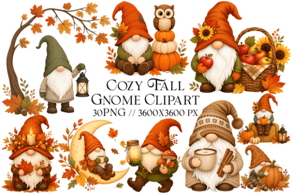 Cozy Fall Gnome Clipart: The Whimsical Touch Your Autumn Projects Need