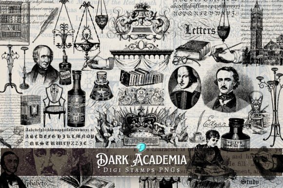 Dark Academia Digi Stamps: A Designer's Guide to Moody Elegance