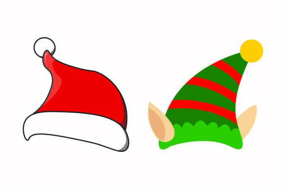Festive Vector Graphics: Santa Hat Party Illustrations