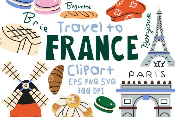France Travel Vector Clipart SVG: Authentic French Design Assets