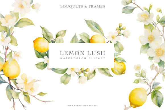 Infuse Your Designs with Sunny Charm: The Watercolor Lemon Clipart Collection