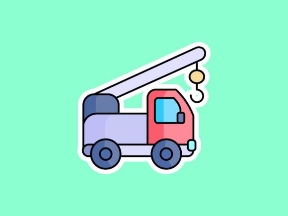 Labour Crane Truck Illustrations: A Versatile Design Asset