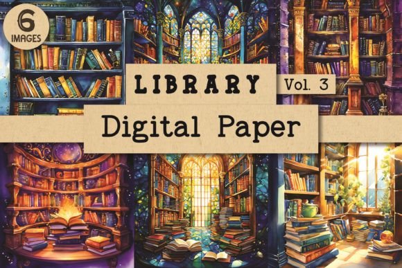 Library Digital Paper Bundle Vol. 3: Aesthetic Depth for Designers