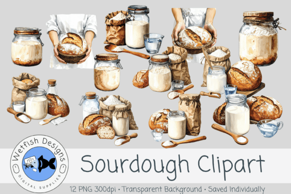 Sourdough PNG Watercolor Clipart: A Baker’s Touch for Your Designs
