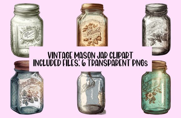 Timeless Charm: Using 6 Vintage Mason Jar Illustrations in Design