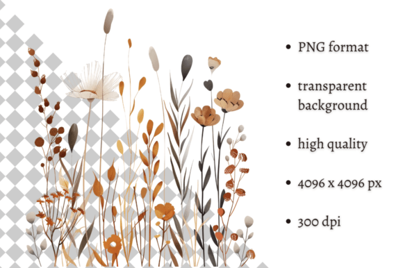 Watercolor Boho Wild Flowers Clipart: Infusing Natural Charm