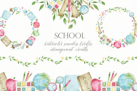 Watercolor School Borders Clipart: A Designer's Back-to-Basics Toolkit