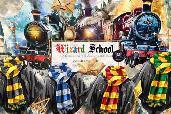 Wizard School Magic School Clipart: Enchanting Design Elements